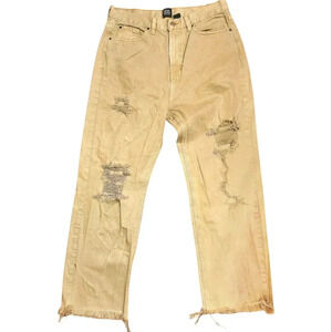 BDG Urban Outfitters cowboy jeans distressed grunge frayed hems 32